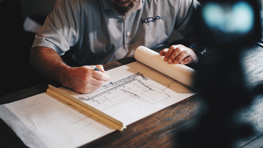 Construction planning and blueprints