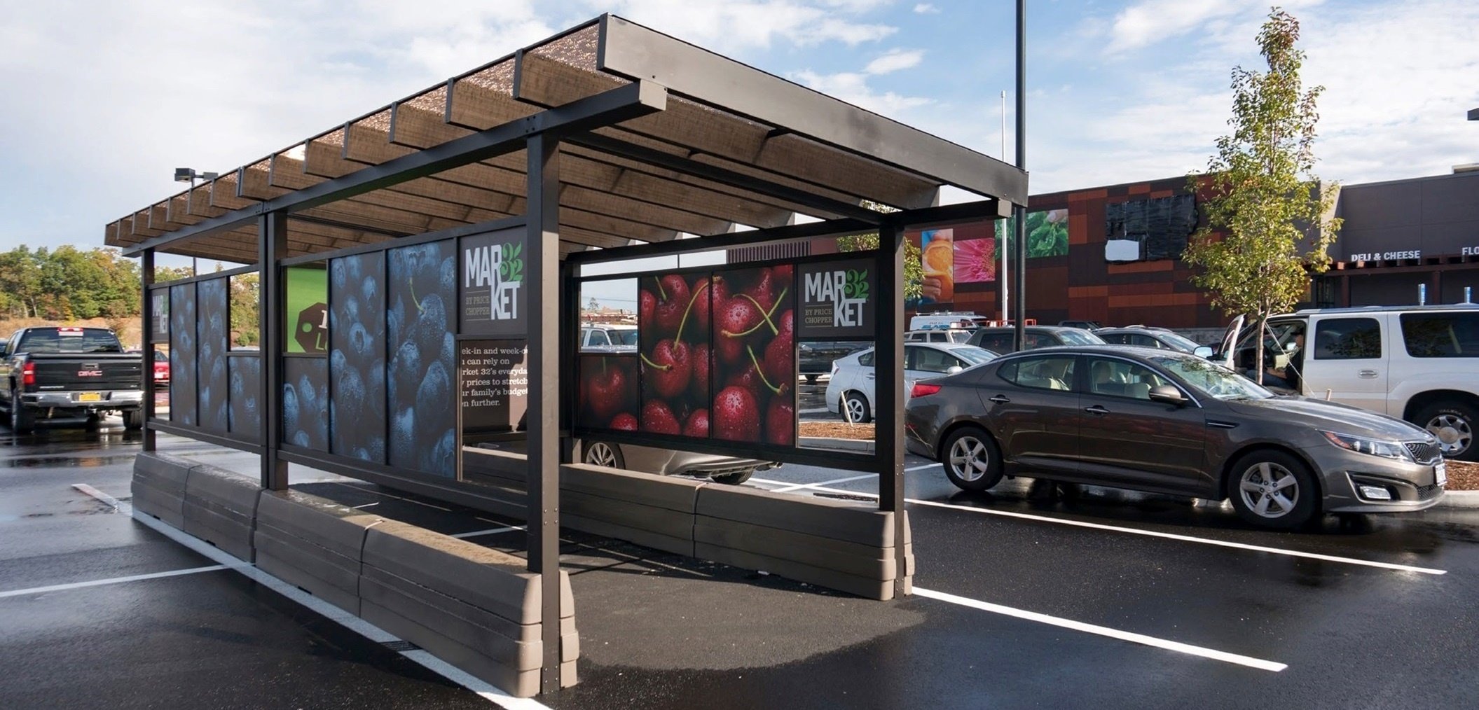 Strip-mall retail storefront and parking lot example